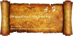 Angyalosi Hajnalka névjegykártya